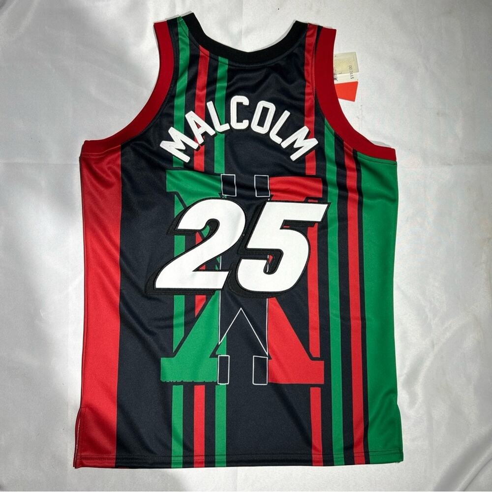 Malcom X Red/Green Basketball Jersey Headgear Classics Size L MSRP $110 - Picture 6 of 7